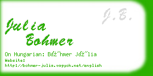 julia bohmer business card